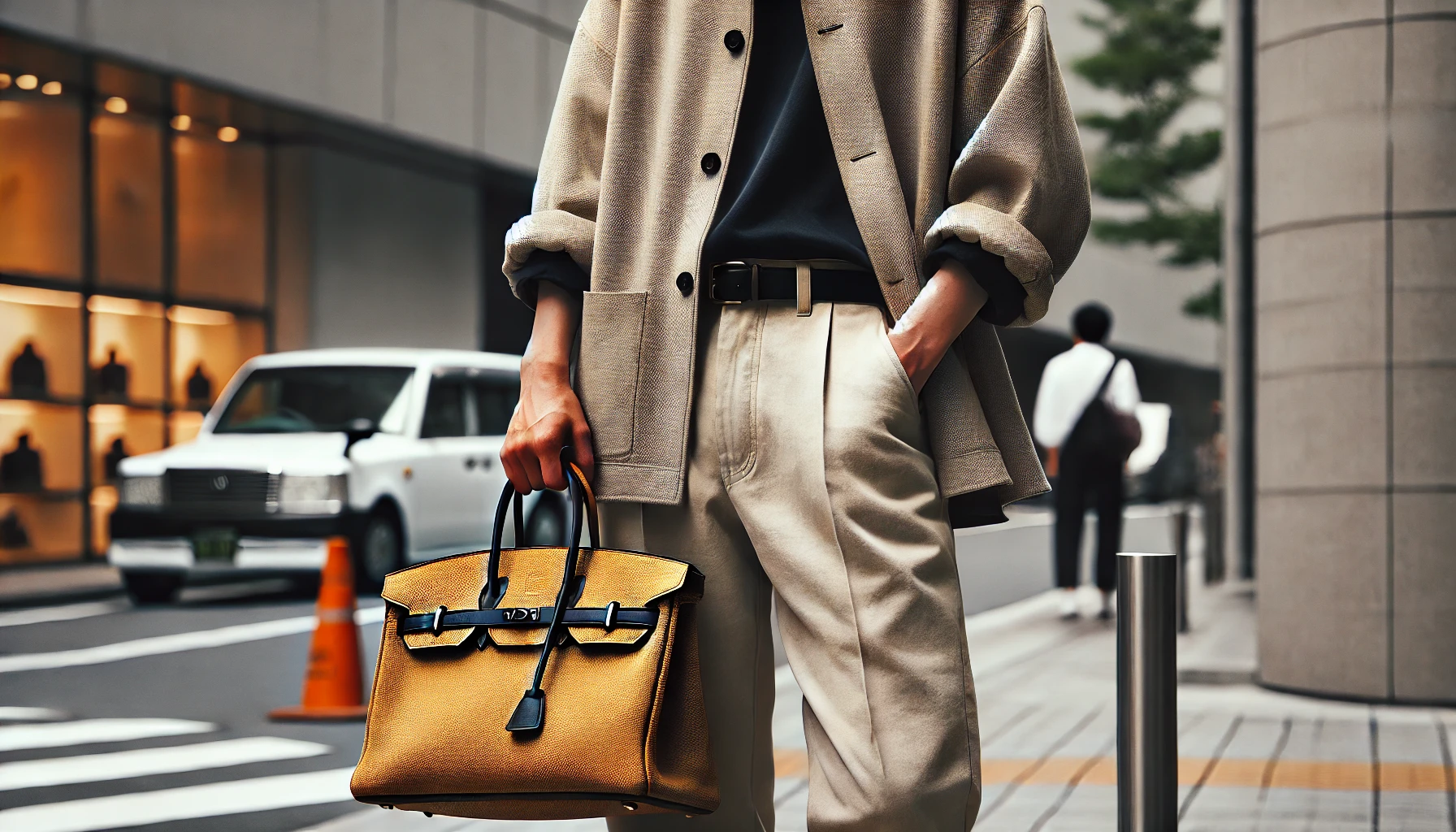 バーキンを持っている私服の男性